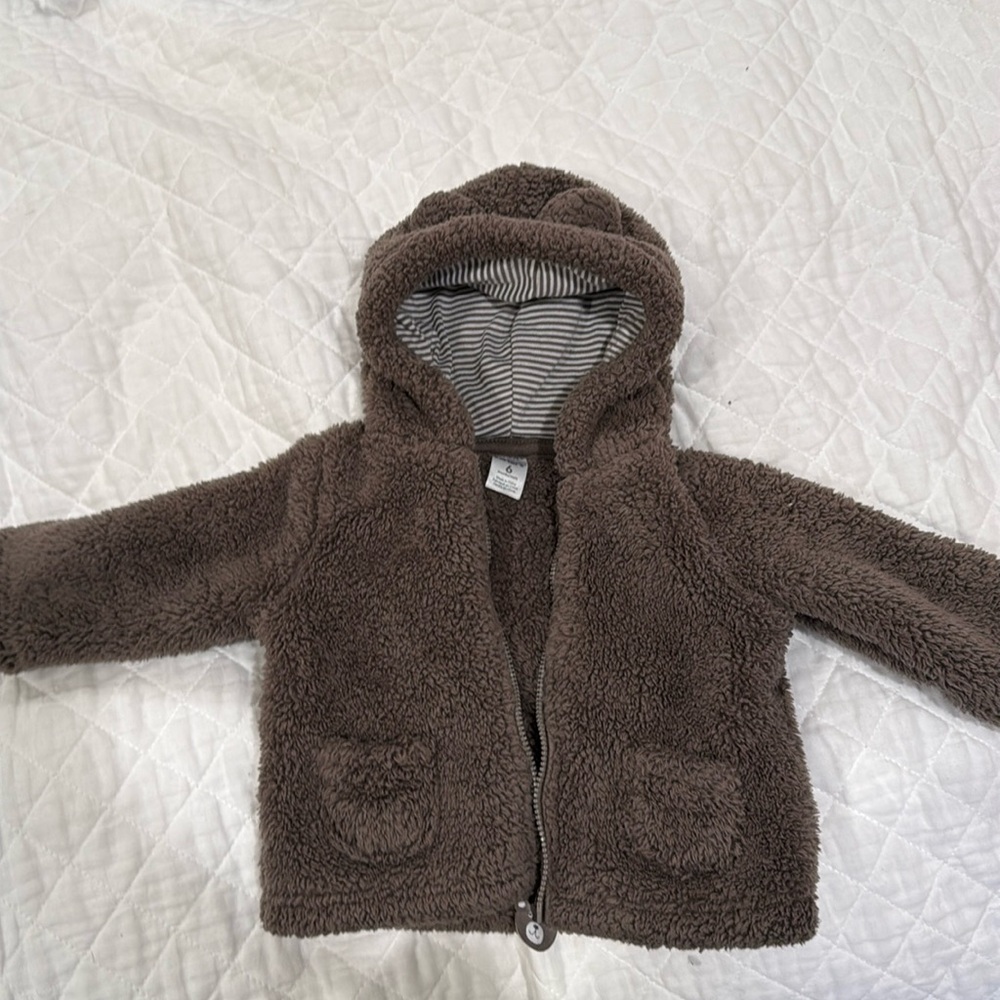 GAP Brown Teddy Fleece Hooded Jacket